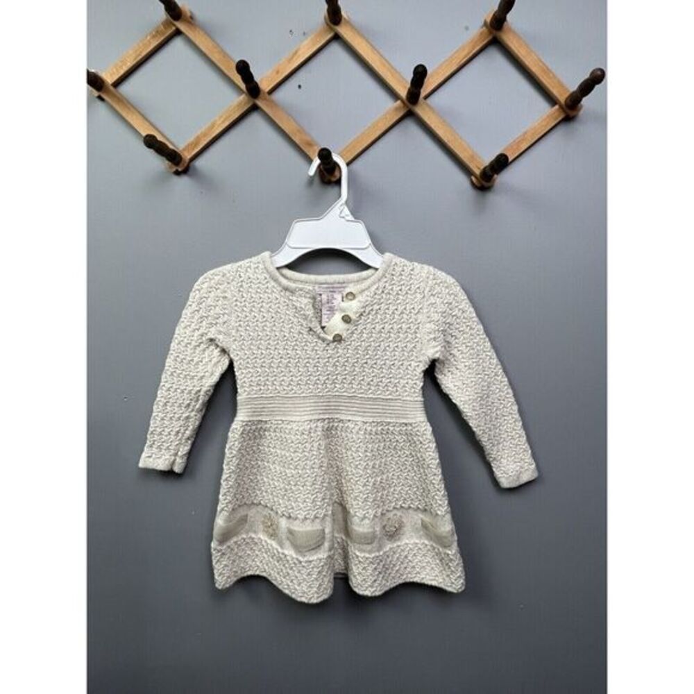 CATHERINE MALANDRINO‎ MINI GIRLS KNIT SWEATER DRESS 18 MONTHS GOLD SPARKLES